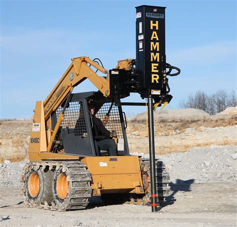 skid steer post pounder rental|pneumatic fence post driver rental.